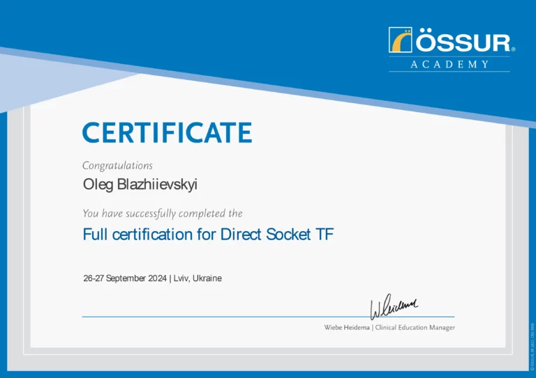 Oleg Blazhiievskyi - Direct Socket TF Certificate - 09.24